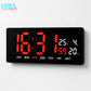 LED Digital Wall Clock with Alarm & Temperature Display (JH-3604)