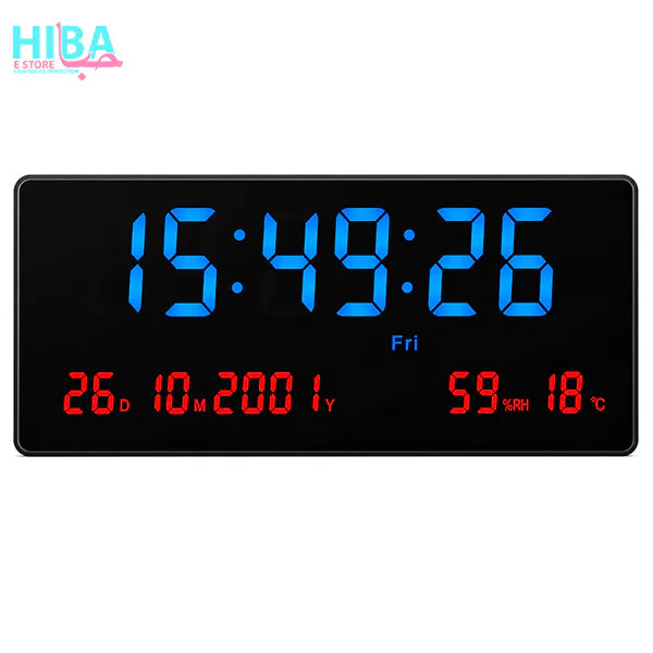 Smart LED Wall Clock Large Display with Date & Temperature – (JH-3608)