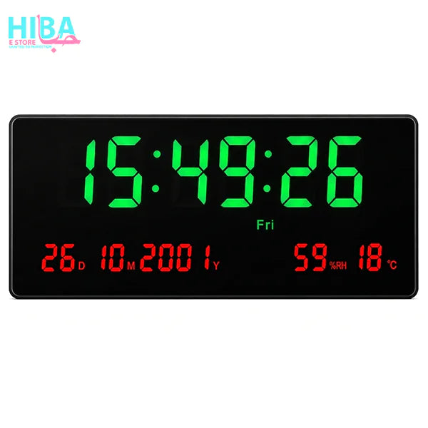 Smart LED Wall Clock Large Display with Date & Temperature – (JH-3608)