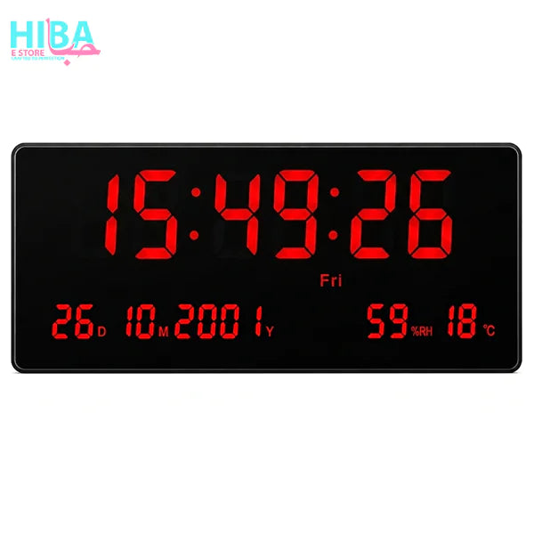Smart LED Wall Clock Large Display with Date & Temperature – (JH-3608)