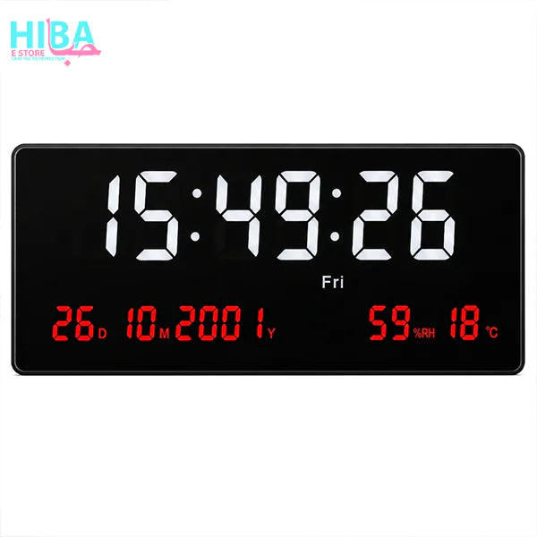 Smart LED Wall Clock Large Display with Date & Temperature – (JH-3608)