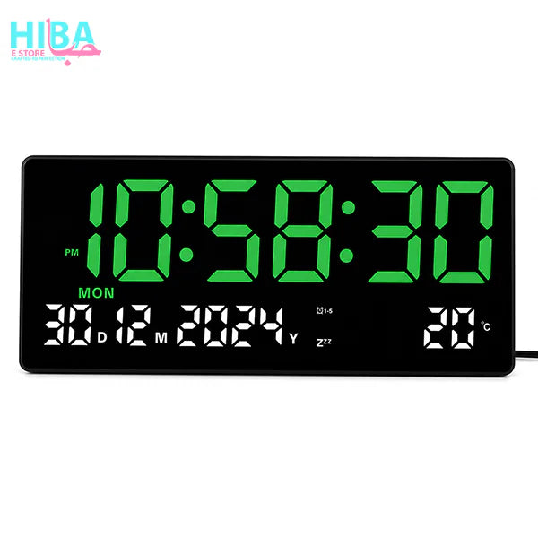 Modern LED Digital Clock for Wall & Table – Alarm, Calendar & Brightness Control (JH-3609)