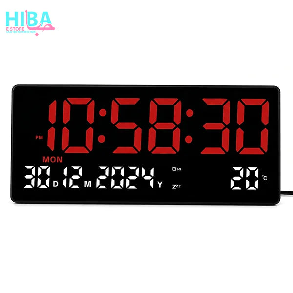 Modern LED Digital Clock for Wall & Table – Alarm, Calendar & Brightness Control (JH-3609)