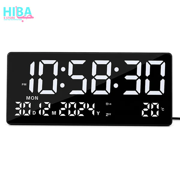 Modern LED Digital Clock for Wall & Table – Alarm, Calendar & Brightness Control (JH-3609)