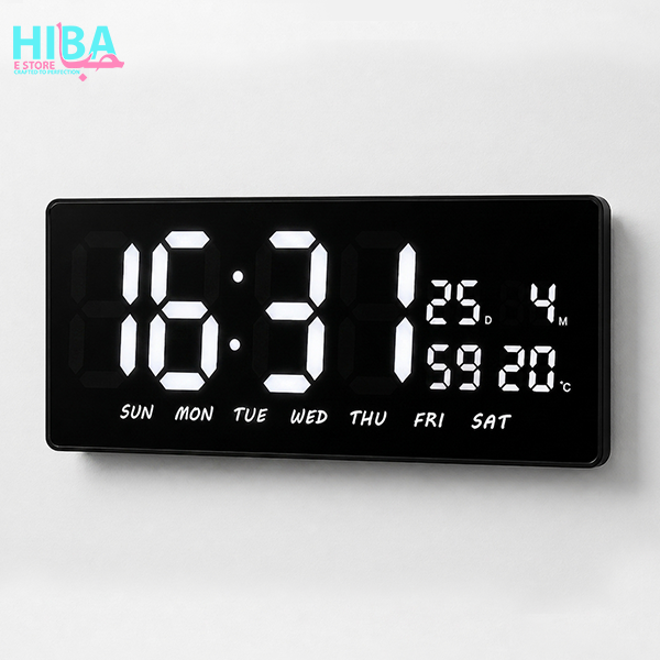 LED Digital Wall Clock with Alarm & Temperature Display (JH-3604)